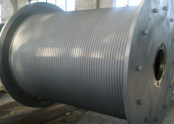 Heavy Duty Tower Crane Parts Cable Winch Drum 40mm Wire Rope Lbs Grooved